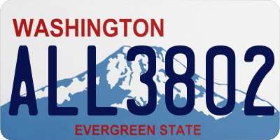 WA license plate ALL3802