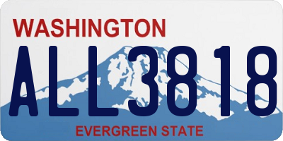 WA license plate ALL3818