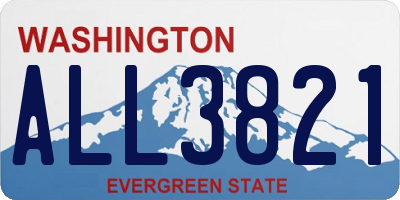 WA license plate ALL3821