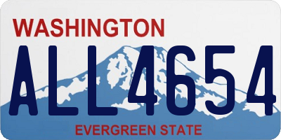 WA license plate ALL4654