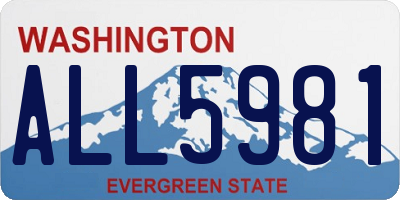 WA license plate ALL5981
