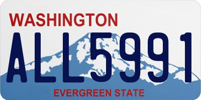 WA license plate ALL5991