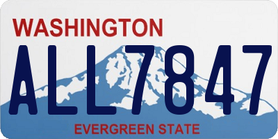 WA license plate ALL7847