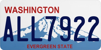 WA license plate ALL7922