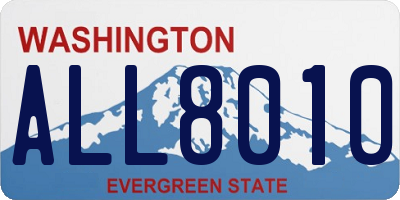 WA license plate ALL8010