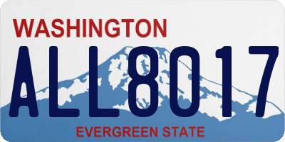 WA license plate ALL8017