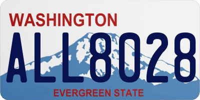 WA license plate ALL8028