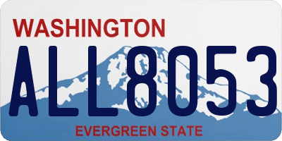 WA license plate ALL8053