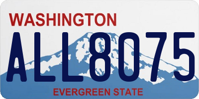 WA license plate ALL8075