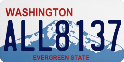 WA license plate ALL8137