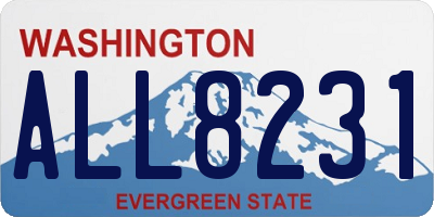 WA license plate ALL8231