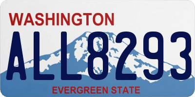WA license plate ALL8293