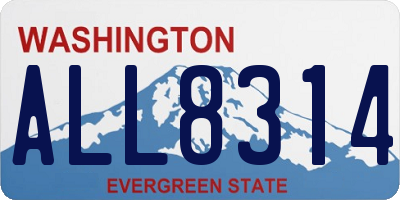 WA license plate ALL8314