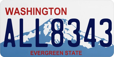 WA license plate ALL8343
