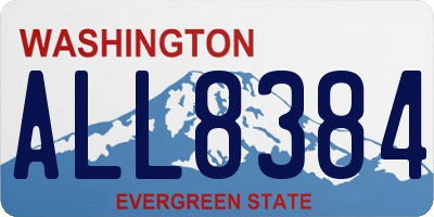 WA license plate ALL8384