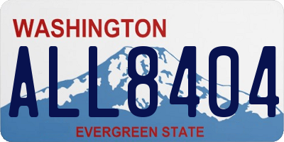 WA license plate ALL8404