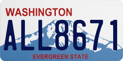 WA license plate ALL8671