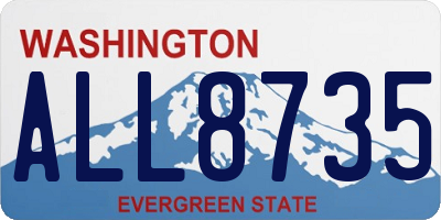 WA license plate ALL8735