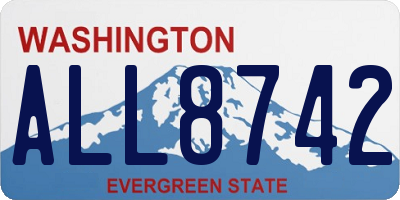 WA license plate ALL8742