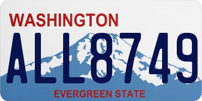 WA license plate ALL8749