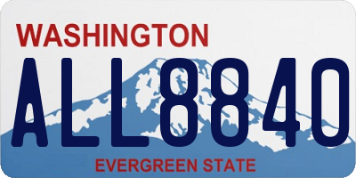 WA license plate ALL8840