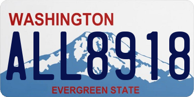 WA license plate ALL8918