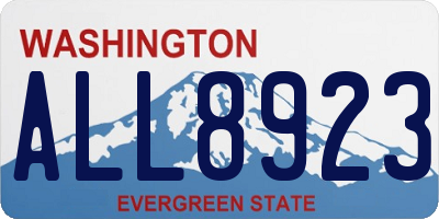 WA license plate ALL8923