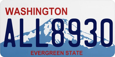 WA license plate ALL8930