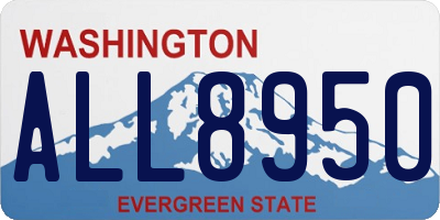 WA license plate ALL8950