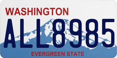 WA license plate ALL8985