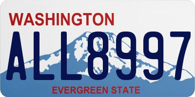 WA license plate ALL8997