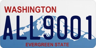 WA license plate ALL9001