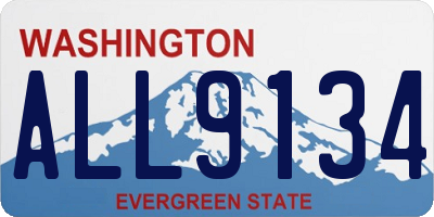 WA license plate ALL9134