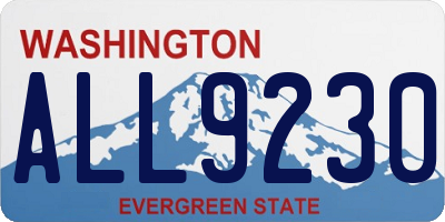 WA license plate ALL9230