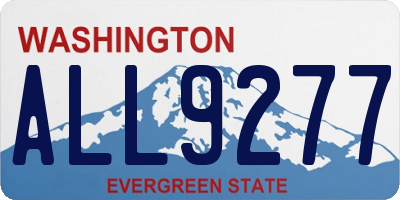 WA license plate ALL9277