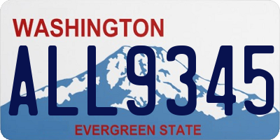 WA license plate ALL9345