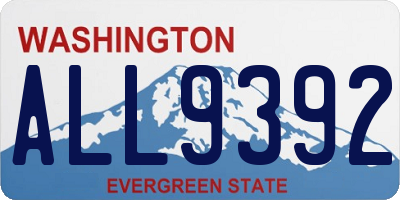 WA license plate ALL9392