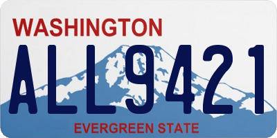 WA license plate ALL9421