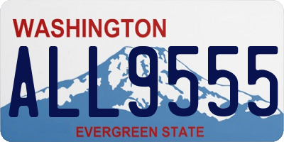 WA license plate ALL9555