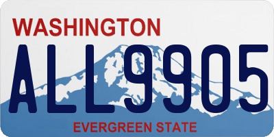 WA license plate ALL9905