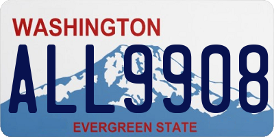 WA license plate ALL9908