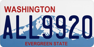 WA license plate ALL9920