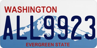 WA license plate ALL9923