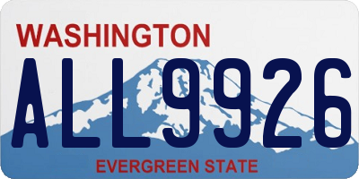 WA license plate ALL9926