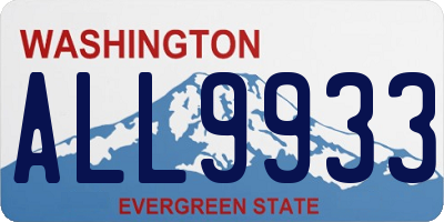 WA license plate ALL9933