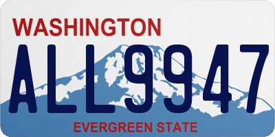 WA license plate ALL9947