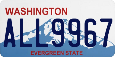 WA license plate ALL9967