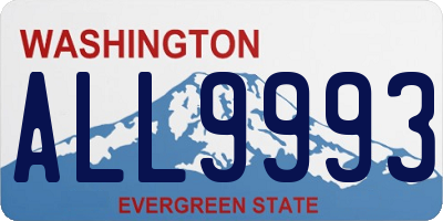 WA license plate ALL9993