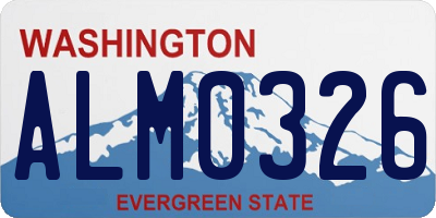 WA license plate ALM0326