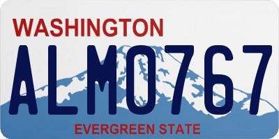 WA license plate ALM0767